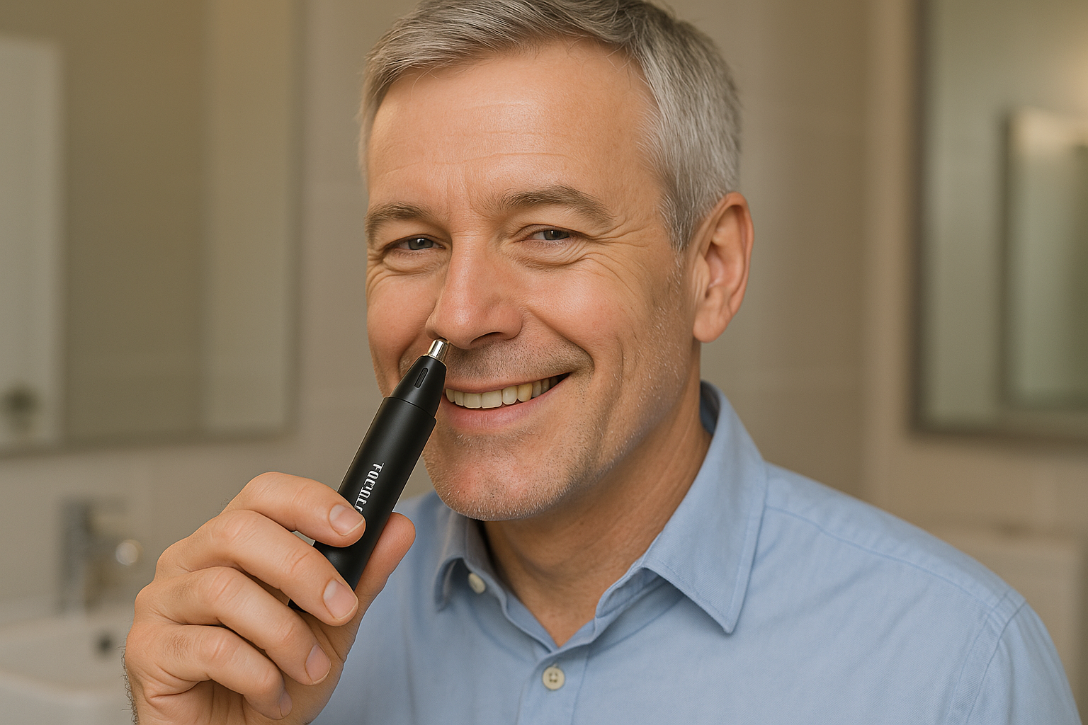 Een man die de precisionpro in zijn handen heeft en op het punt staat te gebruiken