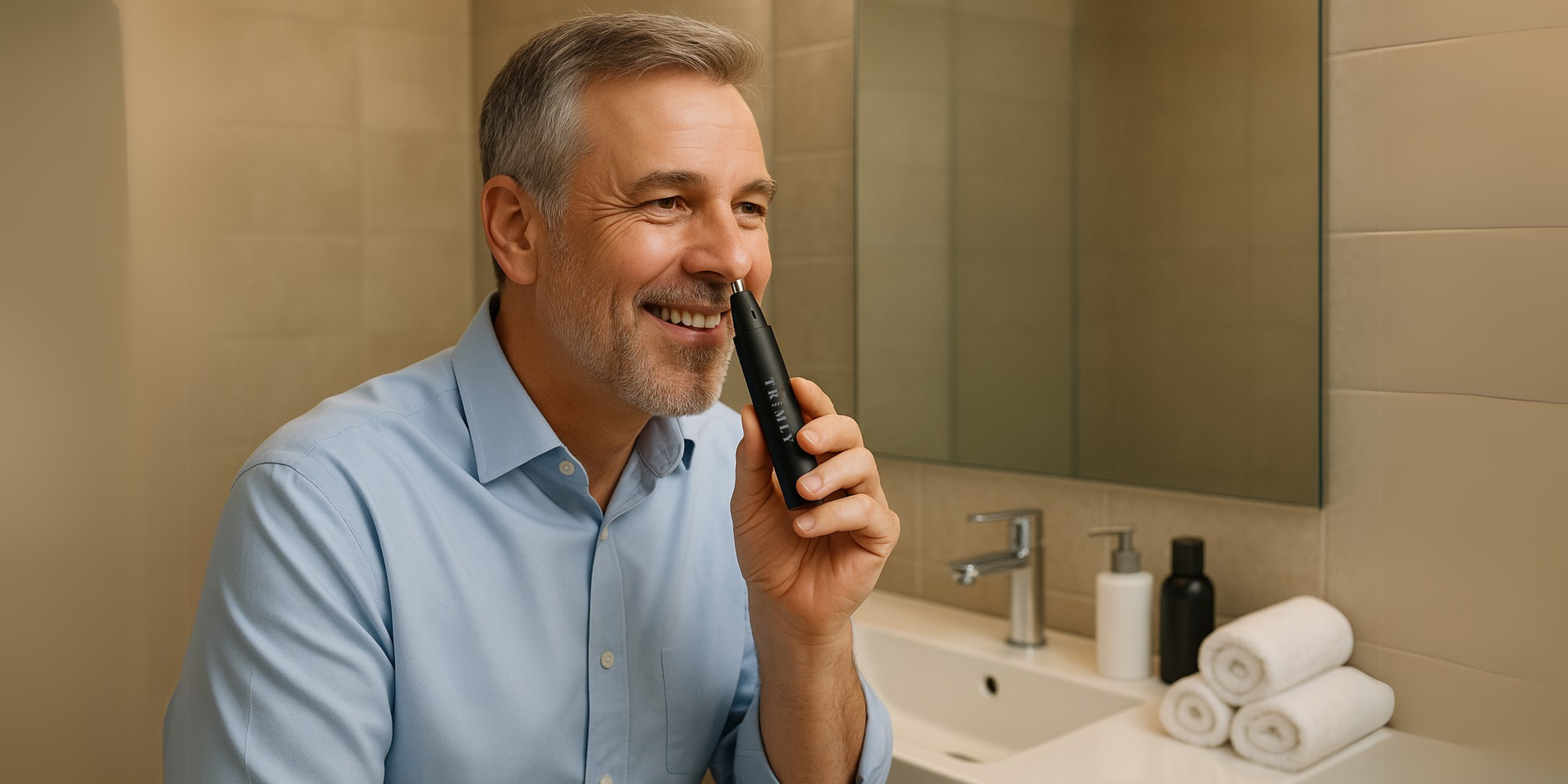 Een man die de precisionpro in zijn handen heeft en op het punt staat te gebruiken